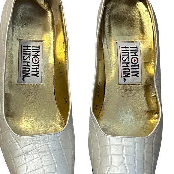 TIMOTHY HITSMAN Vintage Preppy Classic Women's Heels White Size 6.5 M - Picture 6 of 10